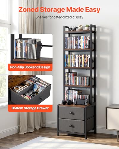 VEVOR-Media-Storage-Cabinet-4-Shelf-DVD-Shelf-Organizer-with-Drawers-1575-x-1181-x-5650-in-Multimedia-Storage-Organizer-for-CDs-DVDs-Books-and-Games-CD-Cabinet-for-Living-Room-Home-Office