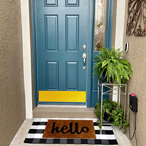 Galofay Door Metal Kick Plate 34 Inches Aluminum Decorative Plates Protector For 36 Inches Front Doors, Anodic Oxidation 18 Ga Thickness 8"X 34", Mat Brass Color #TOP4