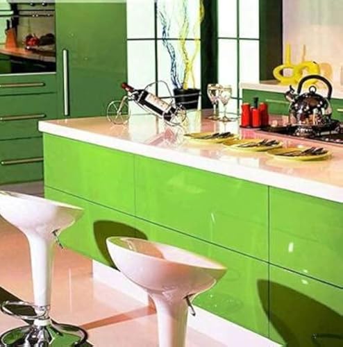 Image of ONETON Glossy Light Gren Contact Paper Decorative Self Adhesive Counter Top Peel and Stick Wallpaper for Kitchen Cabinets Shelf Drawer Liner Desk Dresser (Parrot Green Glossy WP, 24x200 inch)