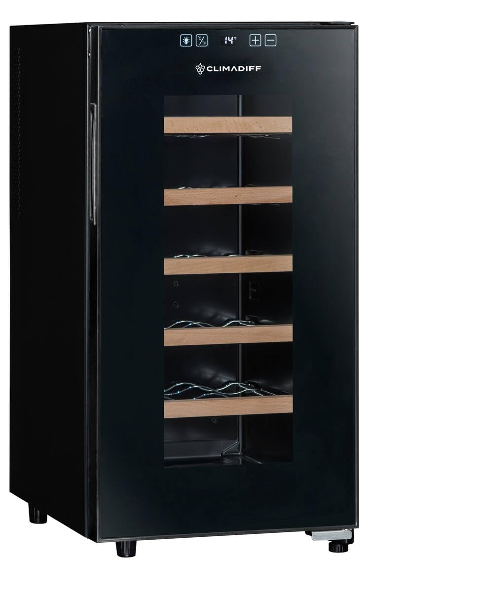 CLIMADIFF CC18F Hybrid-Weinkühlschrank 18 Flaschen Temperaturbereich 11°C-18°C freistehend