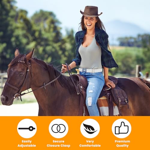 2 Pcs Elastic equestrian belt, 1.5 In Stretchable Waist Belt Surcingle Buckle Horse Bit Belts, Stretch Horseback Riding Belt with Buckle for Women Girls4