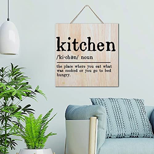 Décoration d'intérieur Kitchen Noun en bois, idée cadeau rétro pour bureau