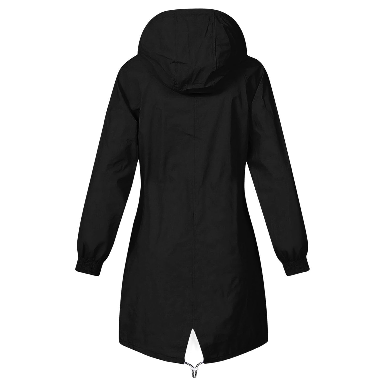 Veste Imperméable Femme Mi-Longues Manteau De Pluie Travail Manteaux À Capuche Veste Mi Saison Avec Poches