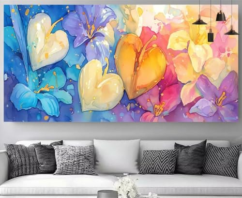Kit Complet Broderie Diamant Abstrait 40x80cm Peinture 5D pour Enfant et Débutant