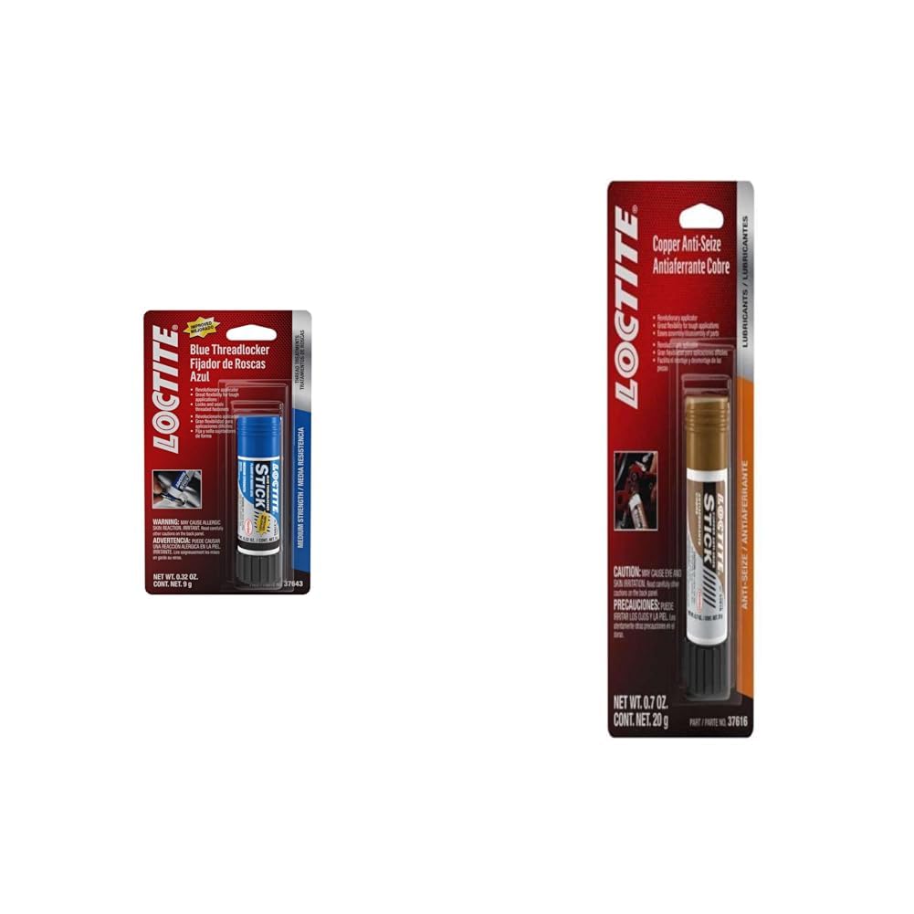 LOCTITE 248 Blue Threadlocker Glue Stick, 9 Gram & Loctite Copper Anti-Seize Stick, 20 Gram for Automotive