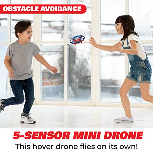 Image of Force1 Scoot Combo Hand Operated Drone for Kids or Adults - Hands Free Motion Sensor Mini Drones, Easy LED Indoor Rechargeable UFO Flying Orb Ball Drone Toys for Boys and Girls (Red /Blue)