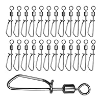 Lot De 25 Clips Rapides Pour Leurres De Pêche - Rotation 360° - En Laiton Et Acier Inoxydable Nickelé - Pour Changement Rapide D'appâts