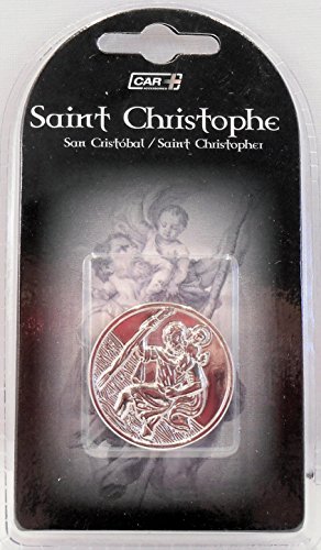 Emblème, Logo, Médaillon Adhésif, Saint Christophe rond métal chromé qualité supérieure Cover