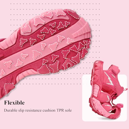 Image of JMFCHI Boys Girls Sports Sandals Summer Kids Closed Toe Outdoor Sandals Athletic Water Shoes Sandals Child Pool Beach Sandals Quick Drying Slip Resistant | Little /Big Kid,Comfortable lightweight,Non-slip soft sole,Hook-and-loop closure,Easy wear,Anti-collision toe,Daily casual