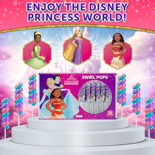 Image of Disney Princess Lollipops Swirl 20pk- Disney Princess Candy