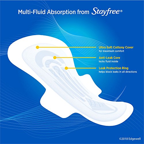 Stayfree Ultra Thin Overnight Pads with Wings, For Women, Reliable Protection and Absorbency of Feminine Moisture, Leaks and Periods, 40 count