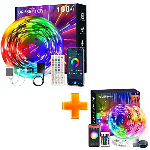 DAYBETTER Led Strip Lights 100ft Smart Light Strips with Bluetooth App Control Remote, 5050 RGB Led Lights for Bedroom, Music Sync Color Changing Lights for Room Home Decor Party Festival (1 Rolls) DAYBETTER Led Strip Lights 100ft Smart Light Strips with Bluetooth App Control Remote, 5050 RGB Led Lights for Bedroom, Music Sync Color Changing Lights for Room Home Decor Party Festival (1 Rolls)