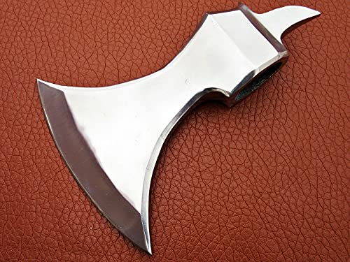 White SPIKER Battle Custom Hand Made HIGH Carbon Steel Tomahawk Viking Axe Head with Leather Sheath -  royal axes & knives, 794179632970ab