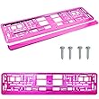 2 x Kennzeichenhalter für Kfz-Kennzeichen, glänzend, Pink
