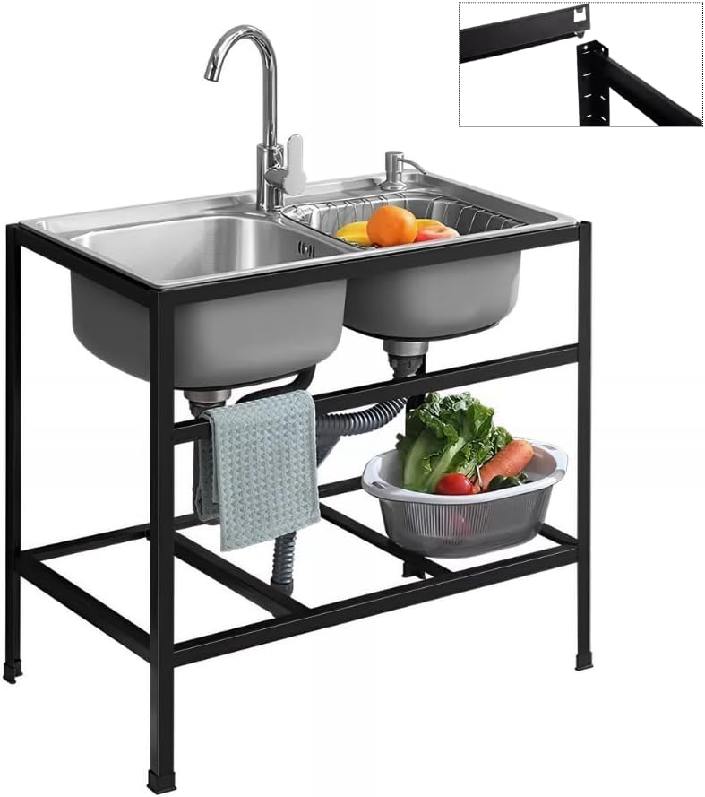 ソイルドシンク 1槽シンク ダスト付き 調理台 蛇口3個付き 流し台