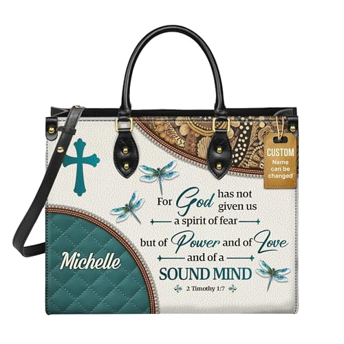Personalized Leather Handbag for Women, Custom Name Church Bags, Christian Gifts for God Lovers, Ideal Christmas Gift for Mom