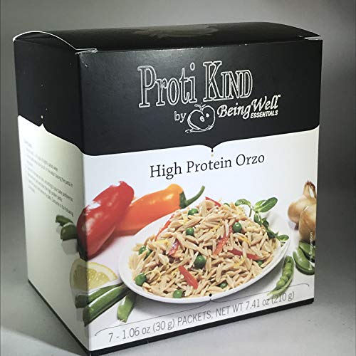 Proti Kind High Protein - Low CARB Pasta by Being Well Essentials - 18g protein - only 110 calories & 4 NET carbs - 7 servings (ORZO)
