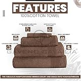 GC GAVENO CAVAILIA New Hampton Pack of 4 Bath Towel Set, 100% Ringspun Cotton, Extra Absorbent 450 GSM Luxury Bath Sheets, Natural, 4PK - Image 2