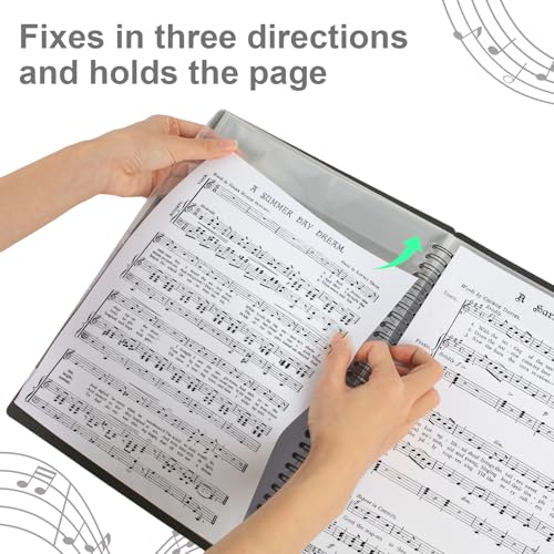 image for Music Folder, Sheet Music Folder, Premium Spiral Binder Organizer for 