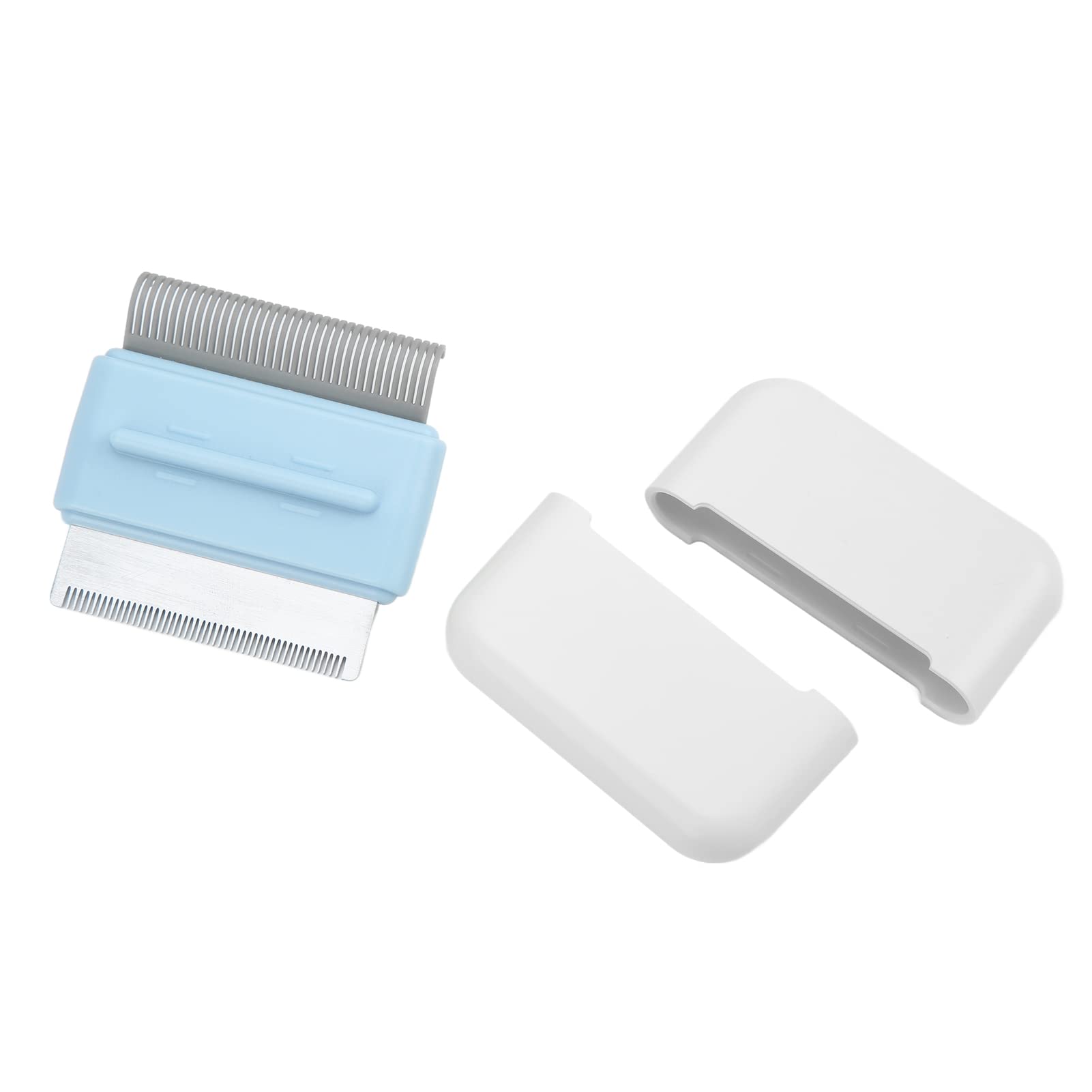 Pet Grooming Comb with Quadrate Storage Box for Dogs Cats Long Short Hair (Square Blue [Pocket Comb])