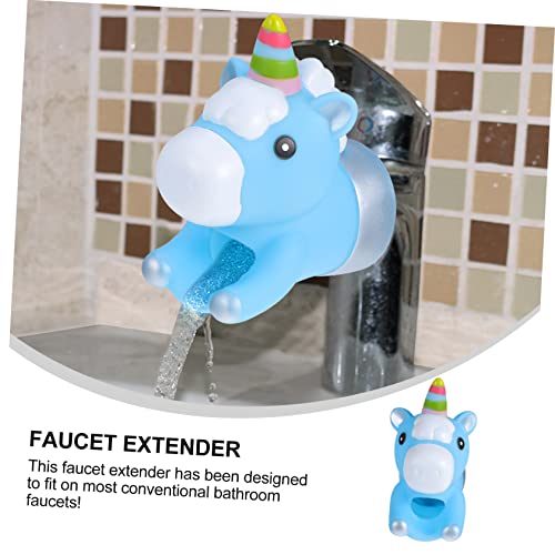 Image of jojofuny 1Pc Unicorn Faucet Extender for Boy Girl Cartoon Water Guide for Easy Hand Washing Fits Bathroom Faucets Portable Design for Toddlers Cute Blue Unicorn Theme