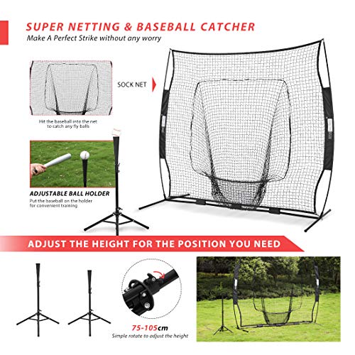 image for VIVOHOME 7 x 7 Feet Baseball Backstop Softball Practice Net with Strik