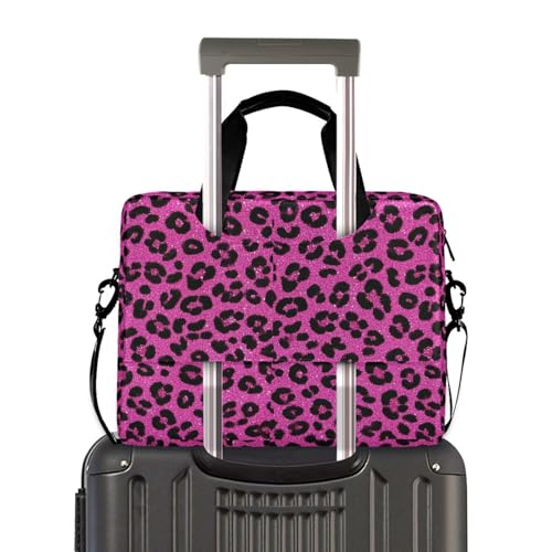Maletín portátil para laptop 15.6 pulg estampado leopardo rosa miniatura 4