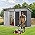 DWVO Storage Shed 9x4 FT for Bicycle, Functional Metal Tool Shelter Garden Storage Unit with Acrylic Windows, Secure Entry Lock, Water-Resistant Waste Enclosure for Outdoor Patio Garden(Dark Gray)