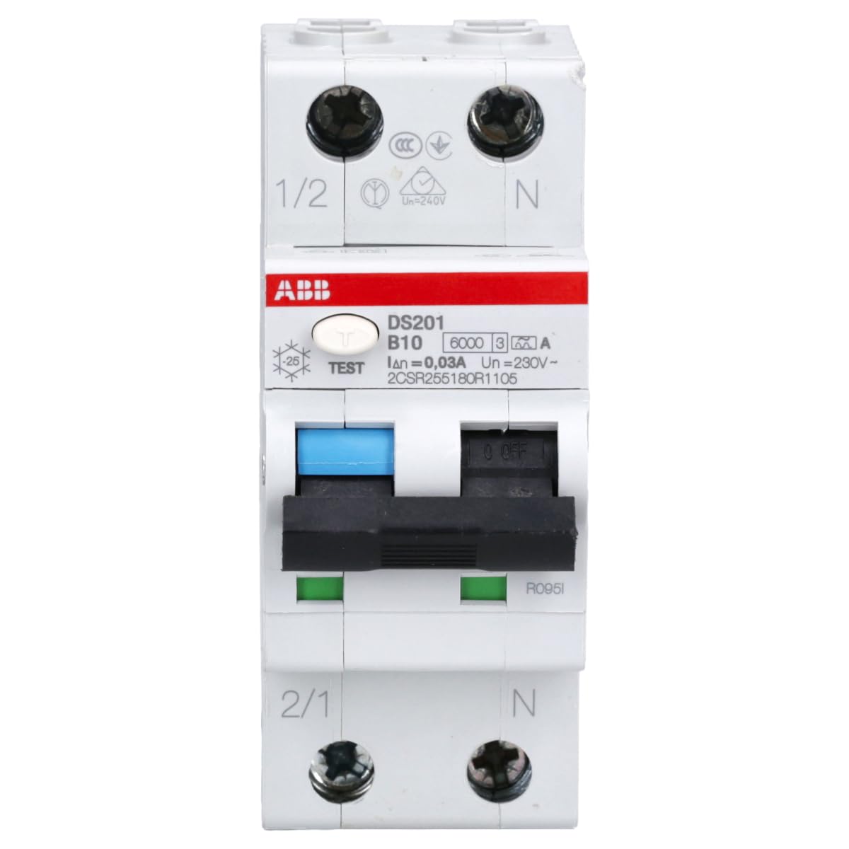 ABB Stotz FI/LS-Schalter 6kA, 1p+N DS201A-B10/0,03