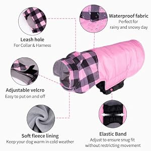 Cozy Waterproof Thick Dog Winter Coat Doggie Jacket Warm Pet Clothes Comfortable Puffer Dog Vest for Small Medium Large Dogs with Harness Hole YRFB05S Cozy Waterproof Thick Dog Winter Coat Doggie Jacket Warm Pet Clothes Comfortable Puffer Dog Vest for Small Medium Large Dogs with Harness Hole YRFB05S