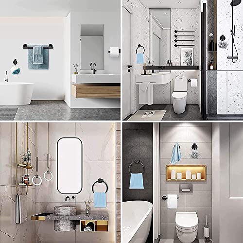 Set toallero de pared con diseño minimalista y accesorios de baño premium 4