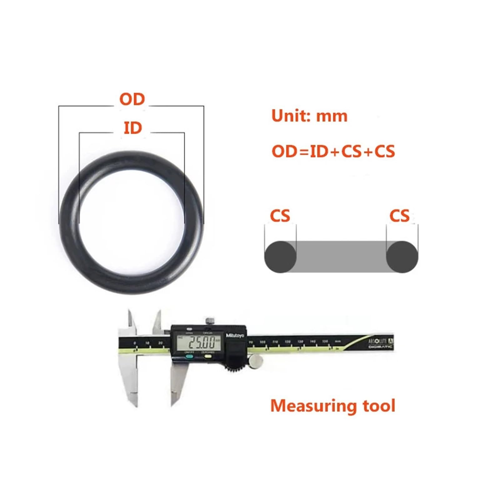 O-ring, CS 2,65 mm, pierścień uszczelniający z gumy nitrylowej, ID 7,1-90 mm (ID 67 mm (10 szt.)