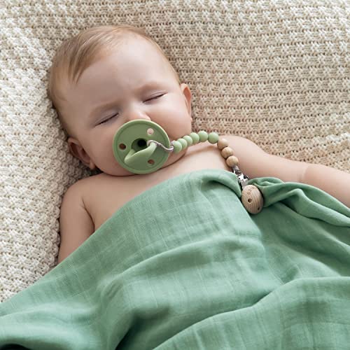 Image of SAMiGO Pacifier Clips for Baby Girls Silicone Paci Holders Binky Clips - 2 Pack