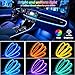 Car Led Strip Lights, Interior Car Lights, App Control Ambient Lighting Kit With RGB 16 Million Colors Fiber Optics&Music Sync Rhythm, USB Neon Light Accessories for Center Console&Dashboard, Upgraded