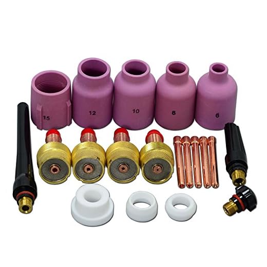 TIG Alúmina de gran diámetro Kit de boquillas de lentes de gas 995795 45V116 45V64 57N75 57N74 53N87 53N88 53N89 Kit Fit TIG Accesorios para antorcha de soldadura WP17 18 26 20pcs