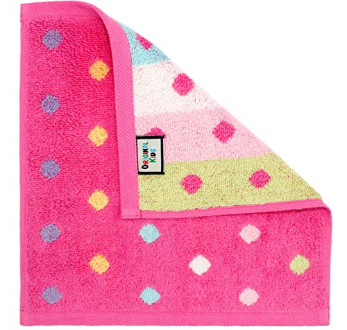 Image of ORIGINAL KIDS Wash Cloth - Bath Time Sugar and Spice Set of 12 Washcloths - 100% Cotton Jacquard Super Soft Colorful Absorbent Quick Dry Easy Care Face Towel Face Cloth Gift - 12x12 - Pink Multicolor