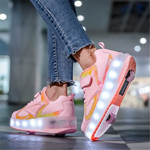 Meisjes Jongens Schoenen met Wielen 7 Kleuren LED Lichten Rolschaatsen USB Oplaadbaar Lichtgevende Schoenen Dubbel Wiel… - Image 5