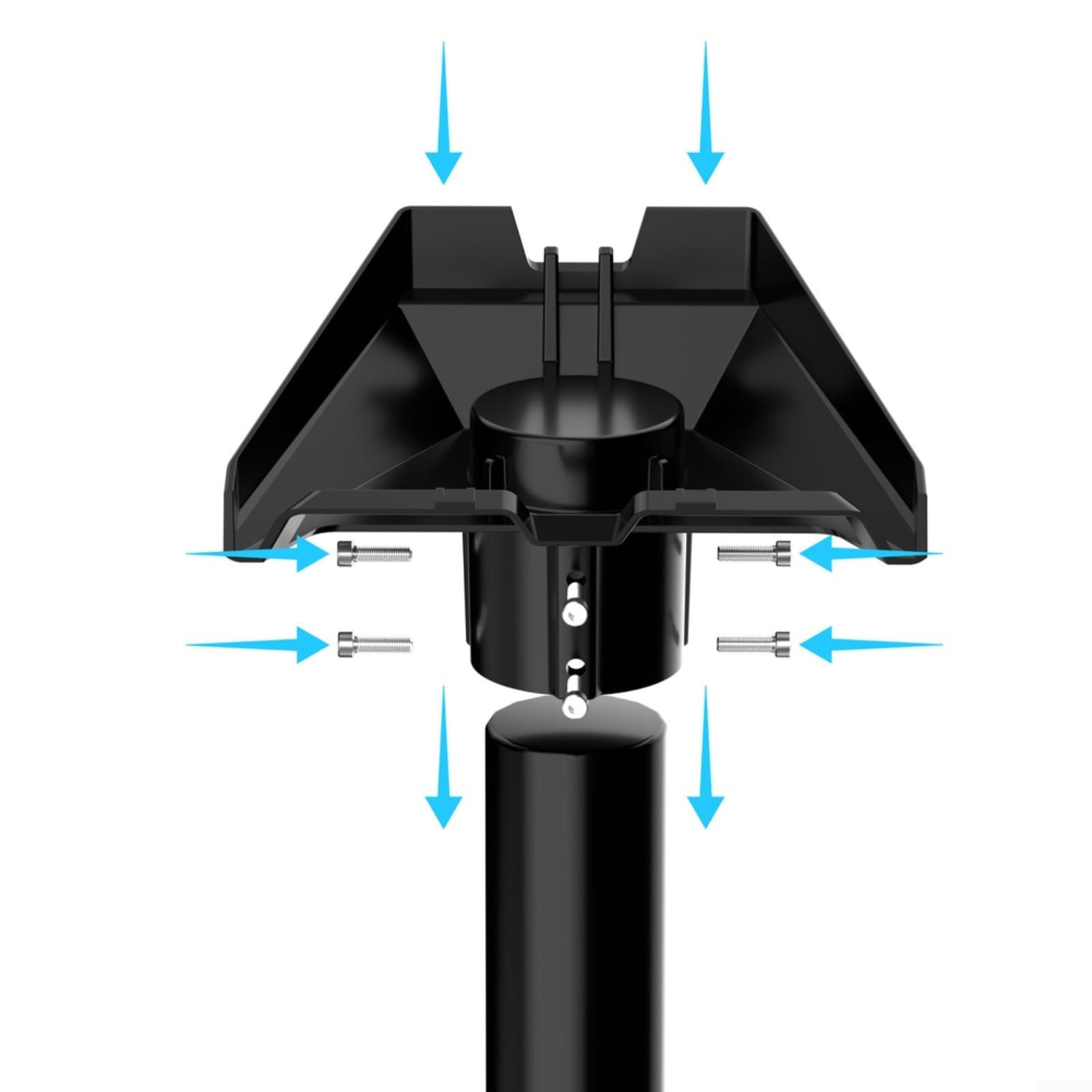 Treppiede portatile, supporto per antenna in alluminio leggero con altezza regolabile e adattatore per tubo, facile da montare, per uso esterno, nero