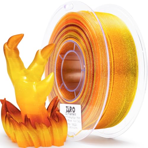 Filament ZIRO PLA Pomarańczowy Tęczowy Brokatowy/Mieniący (ORANGE RAINBOW GLITTER)
