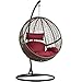 Produktbild TecTake 800228 - Poly Rattan Hängesessel inkl. Sitz- und Nackenkissen, Stabiles Stahlrohrgestell - Diverse Farben (Braun | Nr. 401776)