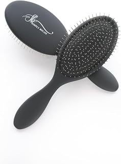 Professional Wet & Dry Detangling Hair Brush Resin Handle with Smooth Steel Bristles Safe for Extensions, Wigs & All Hair Types Scalp Massage Design