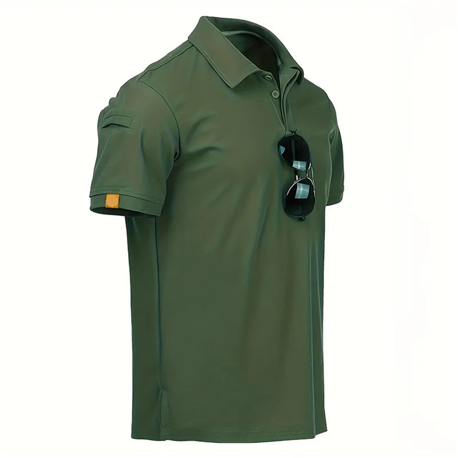 Polos Pour Hommes Lot de 5 chemises d'été à manches courtes for homme, respirantes et à séchage rapide, idéales for le sport et le travail, avec possibilité d'accrocher des lunettes. Pour Le Golf(Mixe