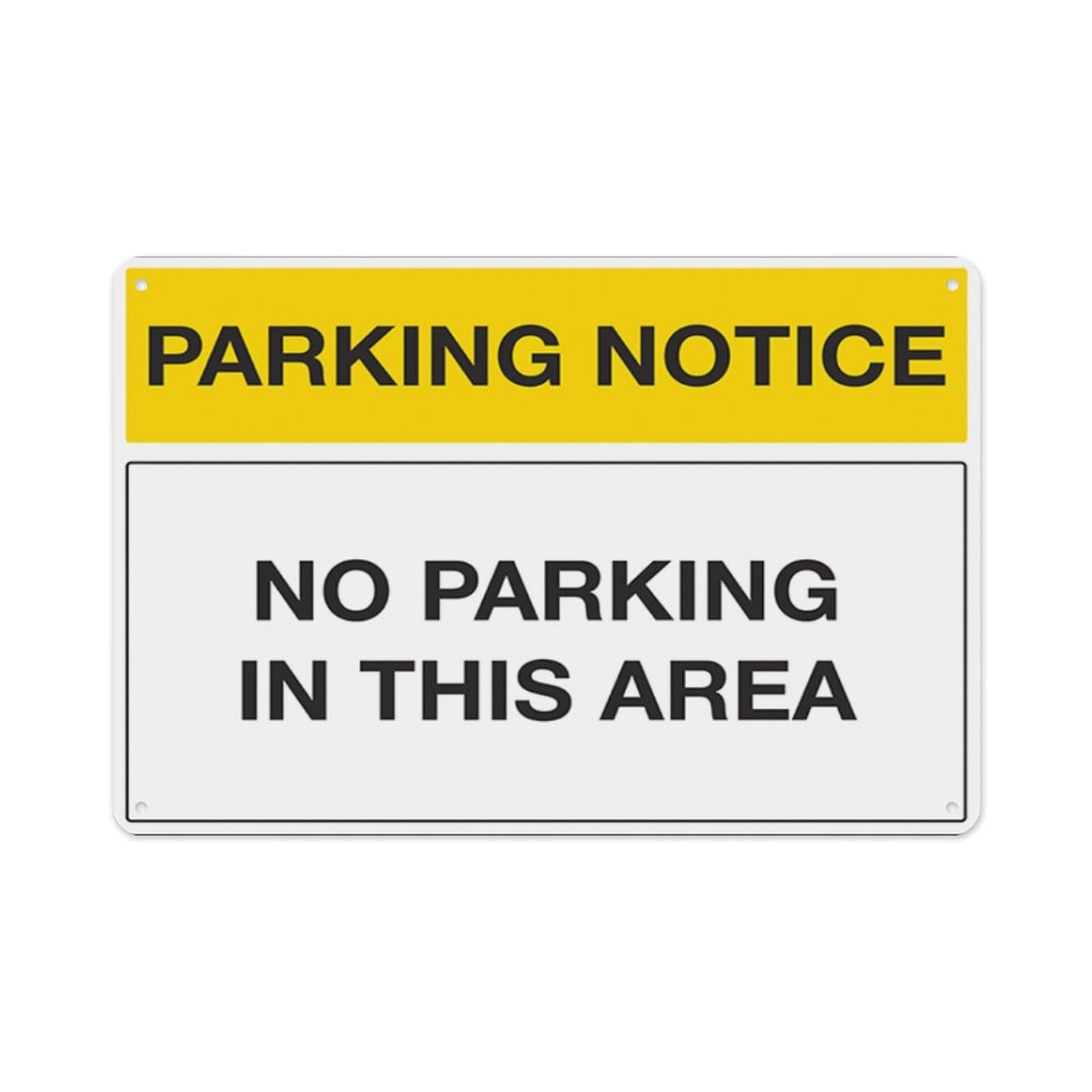 peiyeety Parking Notice - No Parking In This Area Aluminum Tin Warning Signs For Home Outdoor Garden 8X12 Inches