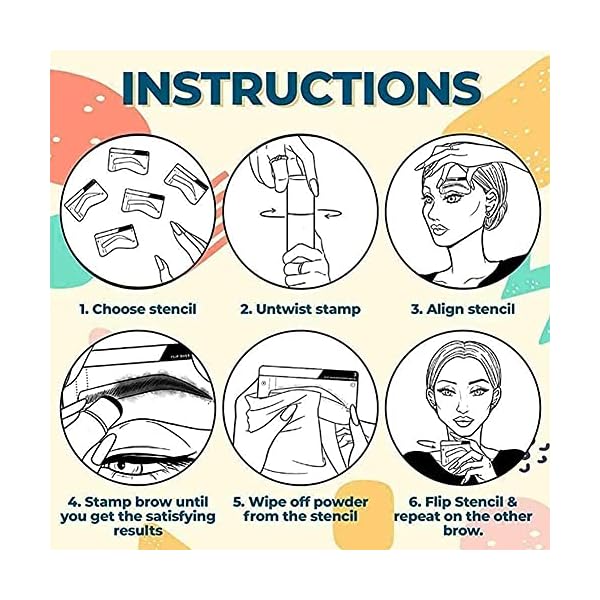 One-Step-Eyebrow-Stamp-Shaping-Kit-Eyebrow-Powder-Stamp-Waterproof-Brow-Stamp-Shaping-Kit-Eyebrow-Definerwith-24-Reusable-Eyebrow-Stencils-Hairline-Shadow-Powder-Stick-for-Women-BLACK-BROWN One Step Eyebrow Stamp Shaping Kit, Eyebrow Powder Stamp Waterproof, Brow Stamp Shaping Kit Eyebrow Definer,with 24 Reusable Eyebrow Stencils, Hairline Shadow Powder Stick for Women (BLACK-BROWN)