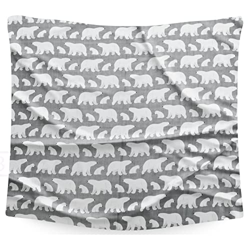 Image of BEMBIKA Bamboo Muslin Swaddle Wrap Baby 120X110 Cm Stroller Blanket Receiving Blanket for Newborn (Polar Bear)