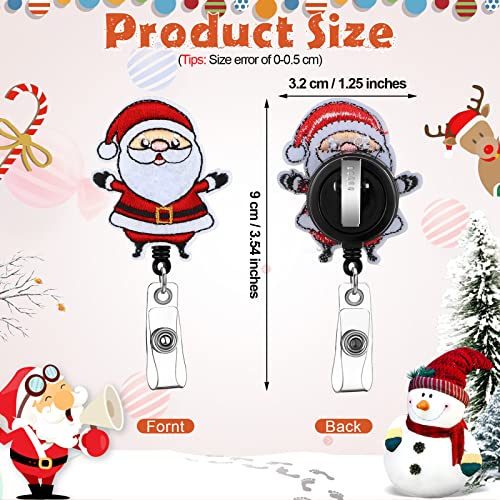 10 Pcs Christmas Holiday Badge Reels For Nurses Badge Holder Santa Elk Christmas Tree Candy Canes Lollipop Felt Embroidered Retractable Badge Reel Holder With Clip For Nurse Doctor (Santa Claus) #TOP1