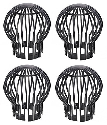 Preisvergleich Produktbild Fallrohrschutz Laubstopp 4 Stück schwarz Dachrinnenschutz