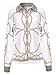 PrettySoul Women's Casual Turn Down Collar Long Sleeve Geometric Printed Pattern Button Down Shirt Blouse White, Medium