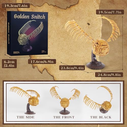 Image of Golden Snitch Building Blocks Set Compatible with Lego Particle Size,Unique Harry Snitch Design Model Decoration,Creative Gift for 6+ Boys,Girls or Adults
