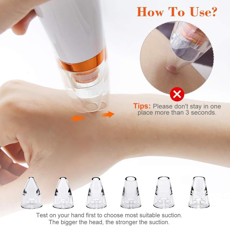 Image of Blackhead Remover Pore Vacuum - Electric Microdermabrasion Machine Black Head Cleaning Tool Pimple Sucker & Facial Cleanser Device for Pores Acne Nose Skin